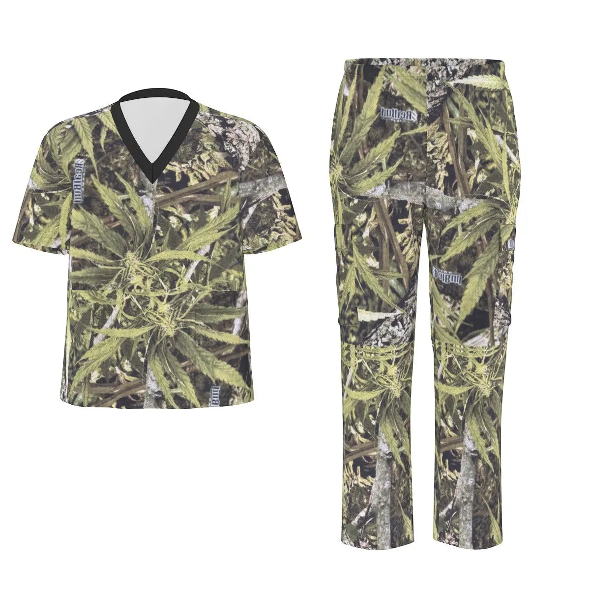 RealBud Camo Unisex Scrub Set - V Neckline, 2 Pockets, Birdseye Fabric Yoycol